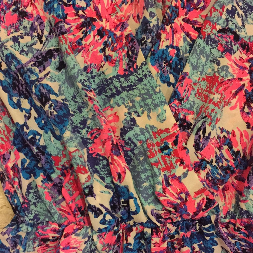 Fun Patterned Wrap-Front Romper - image 2